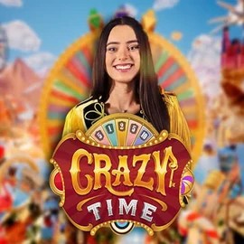 Crazy Time slot logo by Evolution at GoldRun CasinoCrazy Time